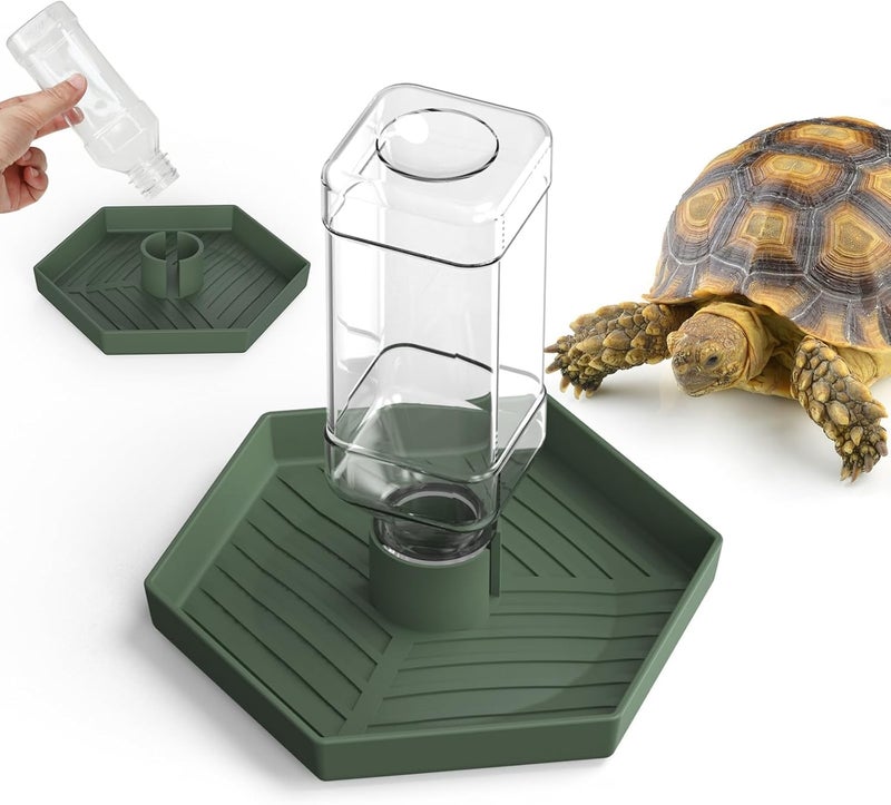 NOMOY Reptile Water Dispenser-Bearded Dragon Water Bowl - Small Water Dish for Tortoise - Bowls for Reptiles & Amphibians (L) - Image 1